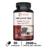 Капсулы из красного дрожжевого риса с CoQ10 усиленная формула 2400 мг Здоровье сердца и выработка энергии