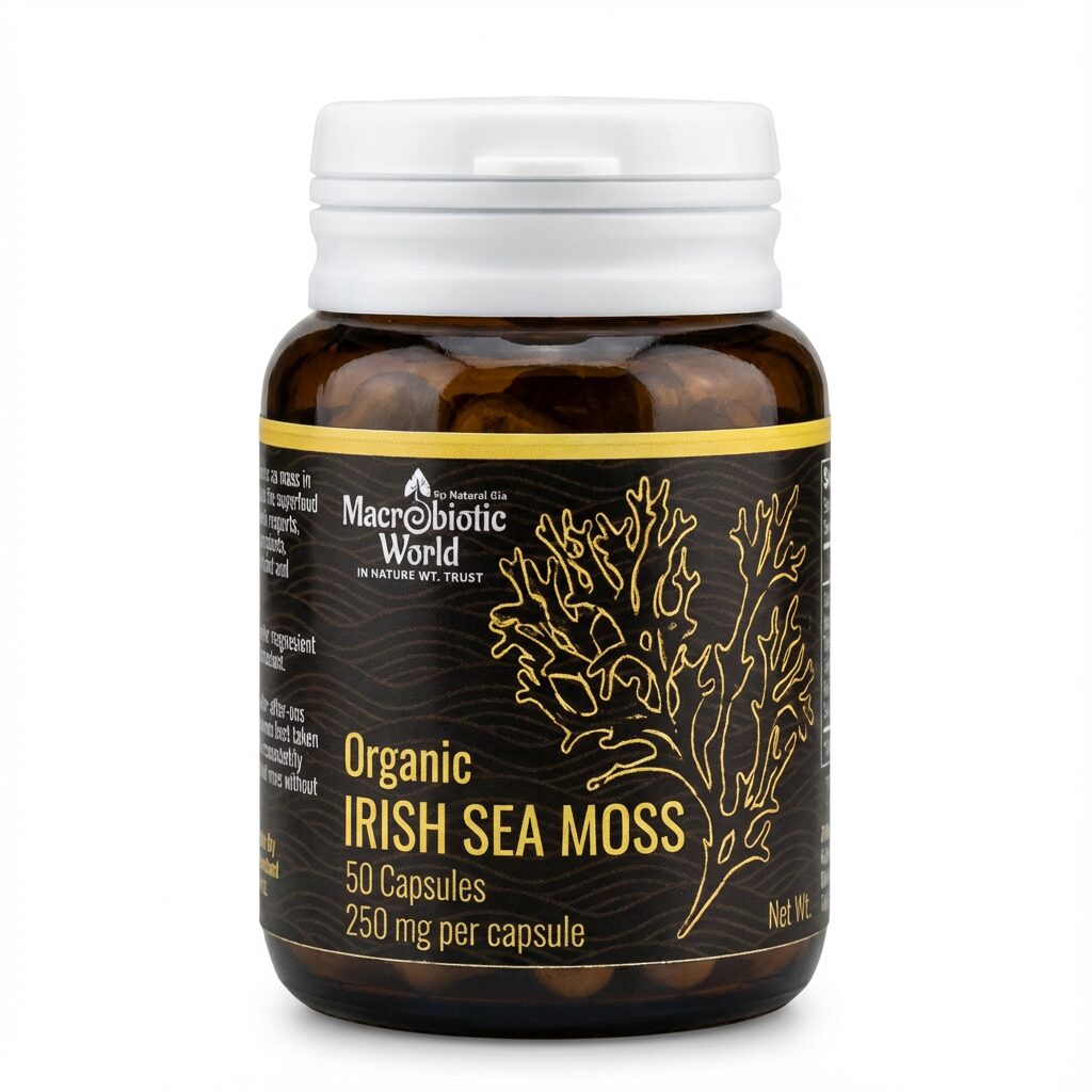 Органический/био ирландский морской мох в капсулах для укрепления иммунитета и гармонии пищеварения. (AI main) Органический/био ирландский морской мох в капсулах для укрепления иммунитета и гармонии пищеварения. — изображение 1