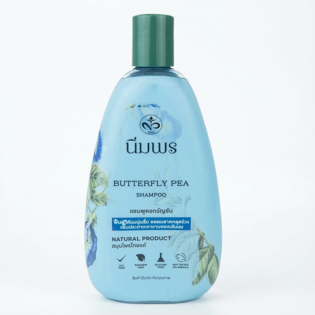 Шампунь для нормальных и сухих волос для восстановления Nimporn Butterfly Pea (AI main) Шампунь для нормальных и сухих волос для восстановления Nimporn Butterfly Pea — изображение 1