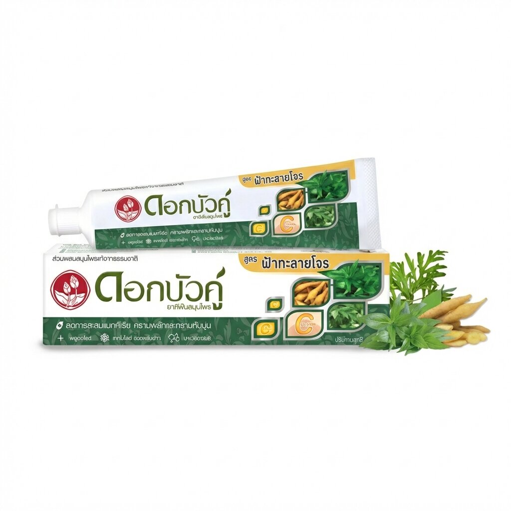 Зубная паста с Андрографисом Twin Lotus Dok Bua Ku Andrographis Paniculata. (AI main) Зубная паста с Андрографисом Twin Lotus Dok Bua Ku Andrographis Paniculata. — изображение 1