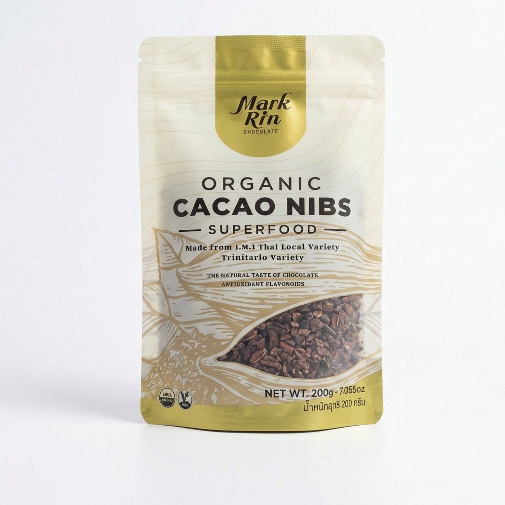 Органическая какао крупка 100% органические какао-бобы Mark Rin (AI main) Органическая какао крупка - источник Природных Антиоксидантов и Заряд Энергии для Организма Mark Rin — изображение 1