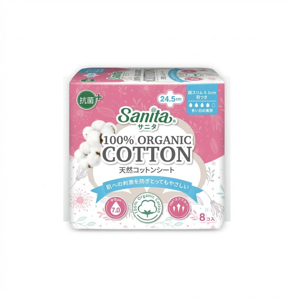 Гигиенические прокладки из 100% органического хлопка для чувствительной кожи, склонной к аллергиям (AI main) Гигиенические прокладки из 100% органического хлопка для чувствительной кожи, склонной к аллергиям — изображение 1