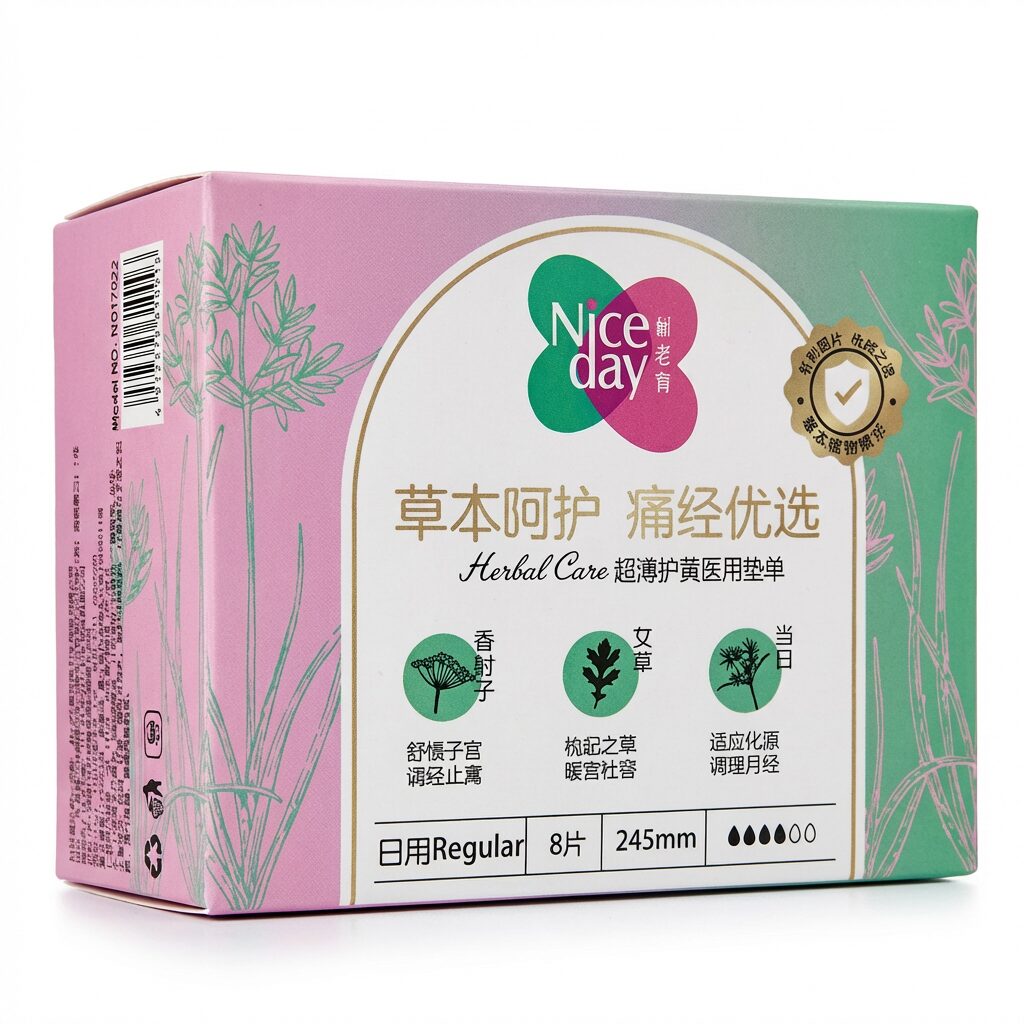Травяные хлопковые гигиенические прокладки для снятия менструальных болей Niceday (AI gallery) Травяные хлопковые гигиенические прокладки для снятия менструальных болей Niceday — изображение 1