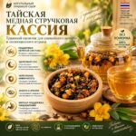 Травяной органический чай из цветков Кассии для глубокого сна и снятия стресса — изображение 2