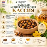 Травяной органический чай из цветков Кассии для глубокого сна и снятия стресса — изображение 3